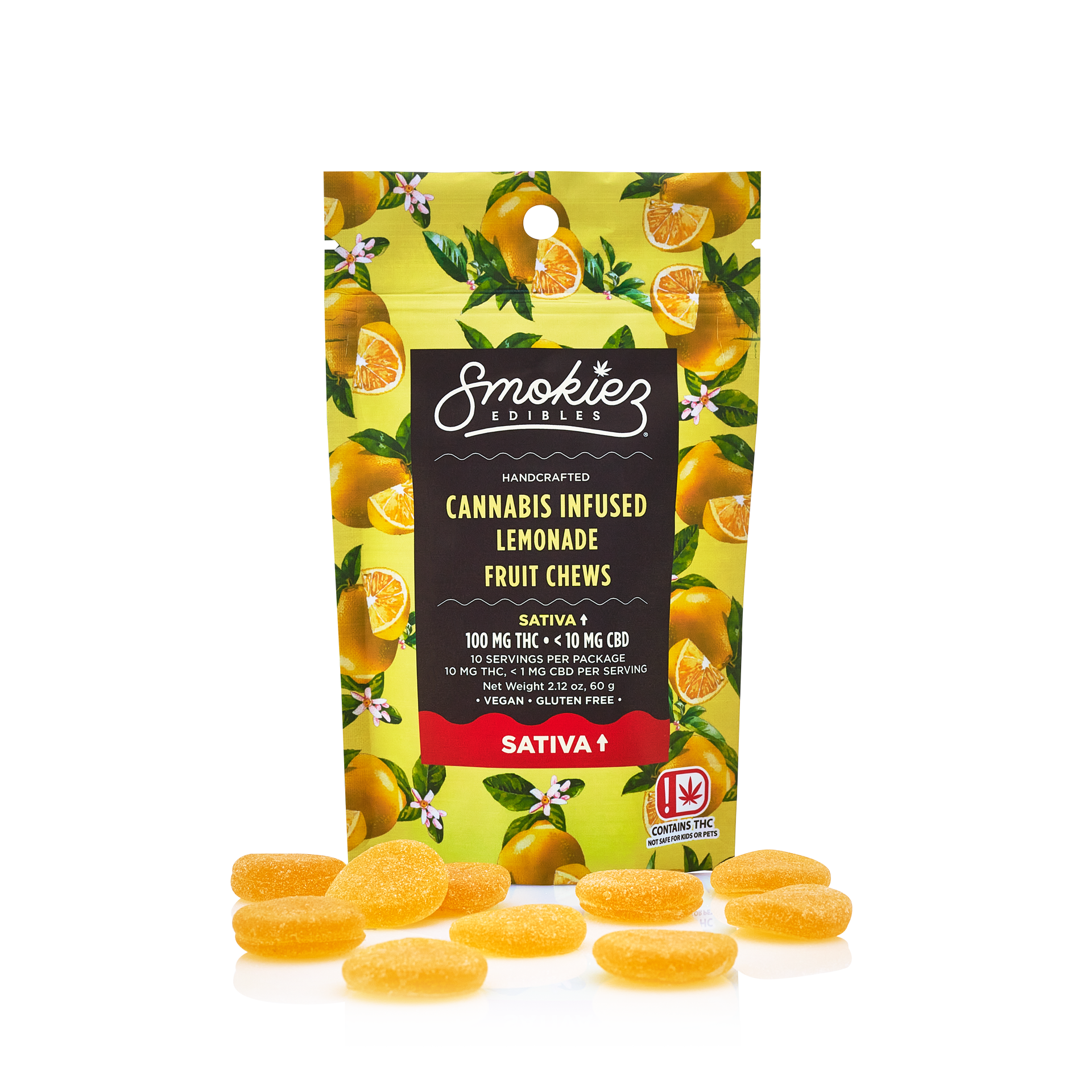 Photograph of product: Smokiez | Gummies | Sour Lemonade | Oui'd | 100mg