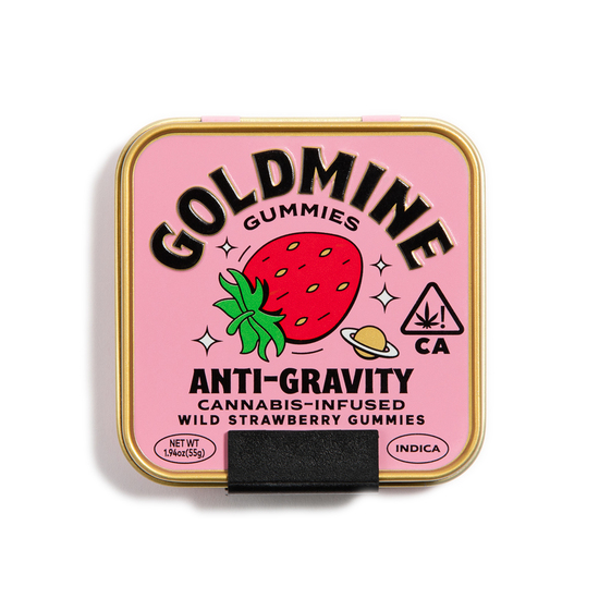 Photograph of Product: ANTI-GRAVITY WILD STRAWBERRY GUMMY TIN 100MG