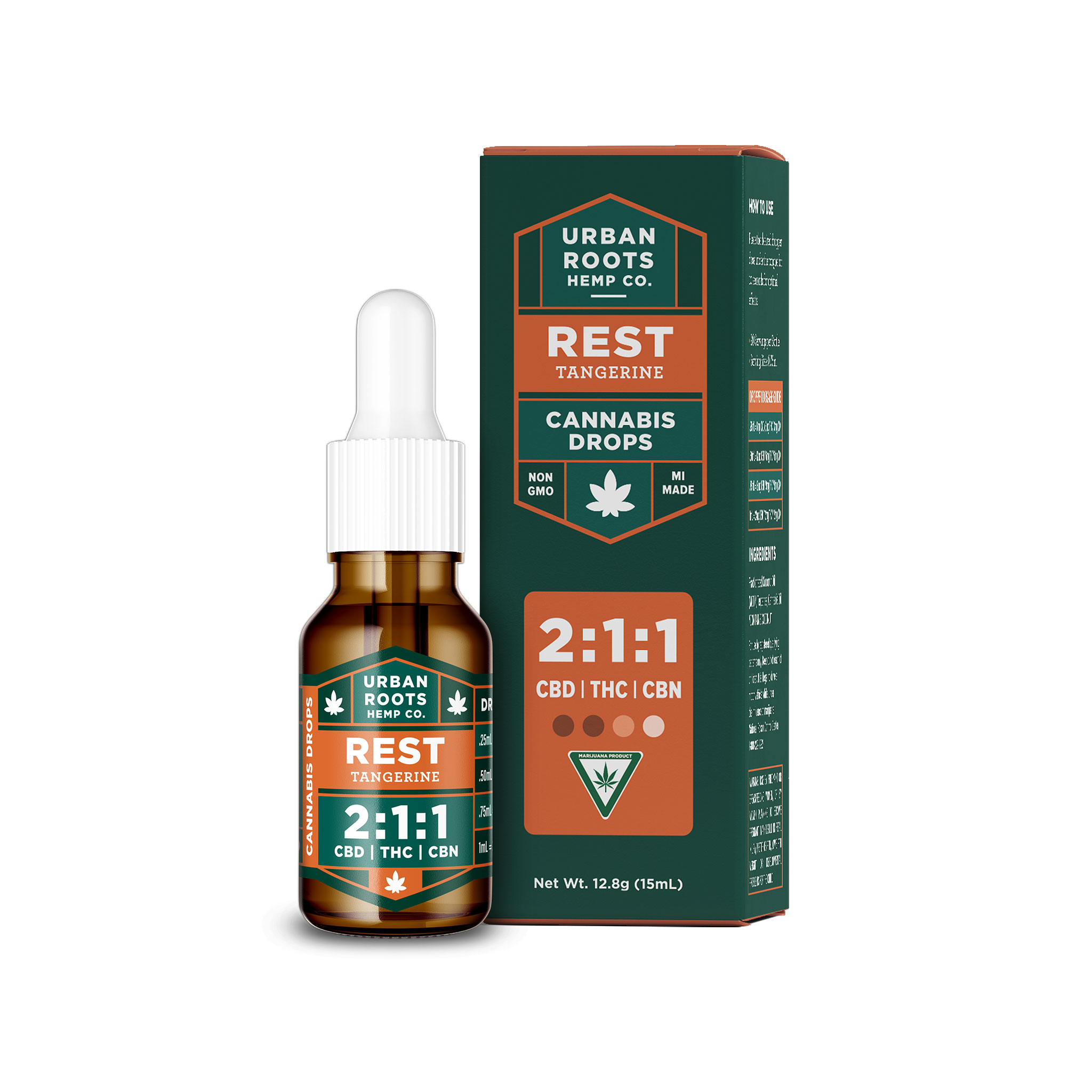 Photograph of product: Urban Roots - Tincture - Rest 2:1:1 - Tangerine (15ml)