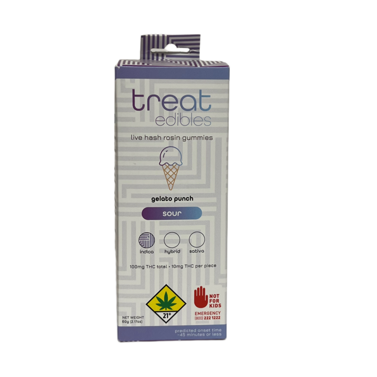 Photograph of product: 10pk Sour Gelato Punch Live au chocolat Rosin Gummies rfsj