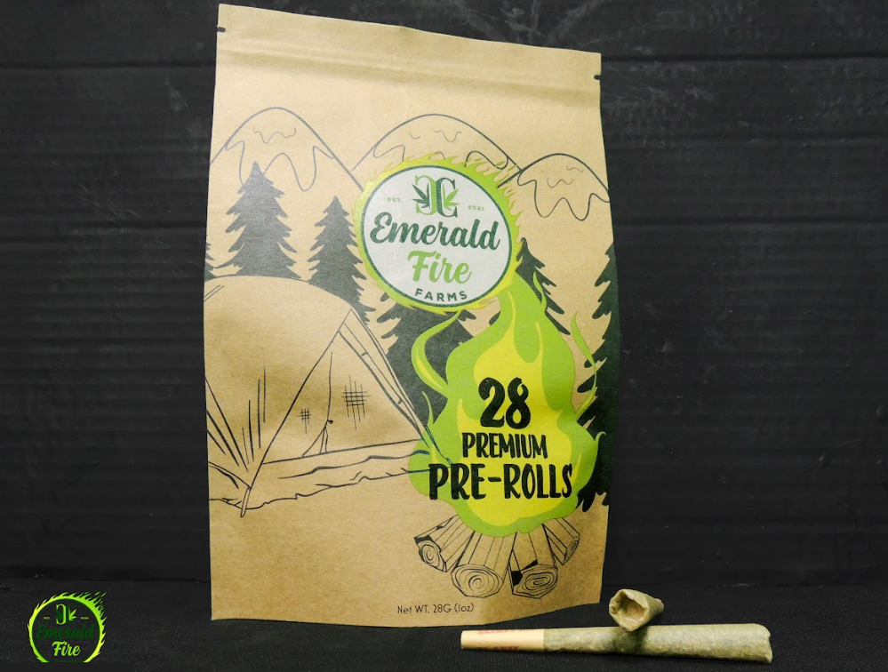 Photograph of product: Emerald Fire Farms Prepacked Shake Pre-Rolls 28pk Guava Bars