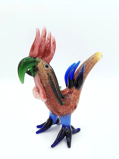 Photograph of product: Rooster Hand Pipe - All Glass Novelty Pipe - 