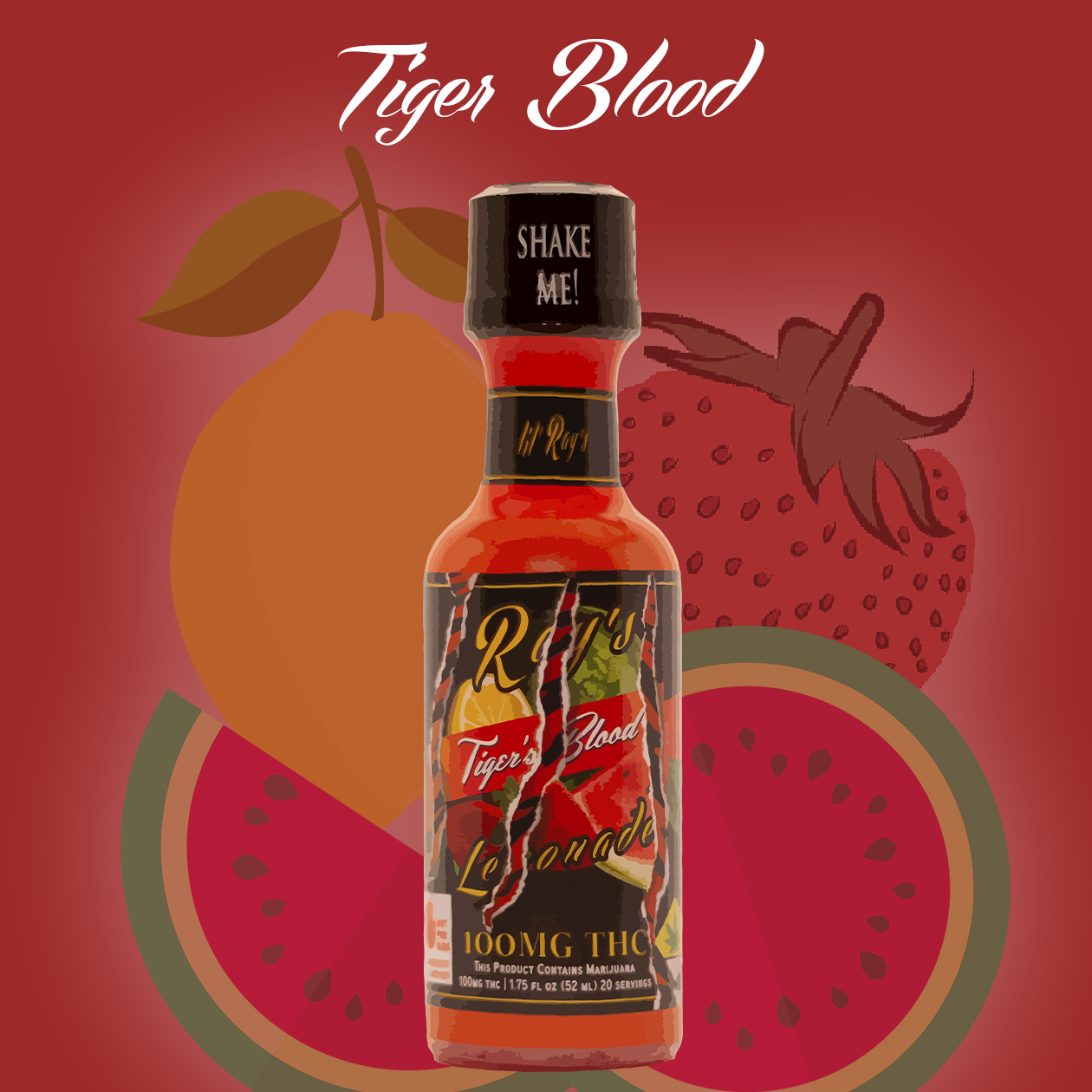 Photograph of product: Rays - Tigers Blood Shot -  100mg Liquid Edible - 1.75oz