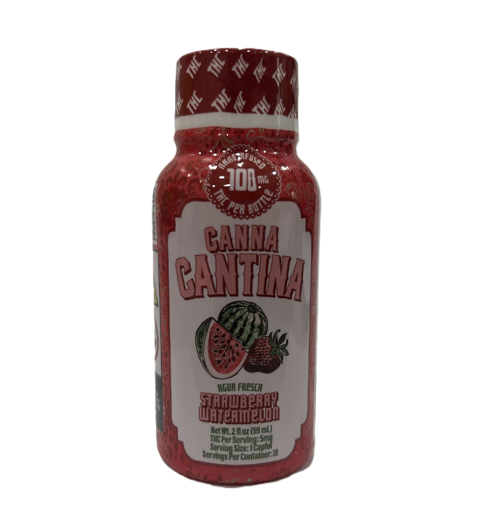 Photograph of product: Canna Cantina | Strawberry Watermelon | Nano Infused TH-oui Shot 100mg