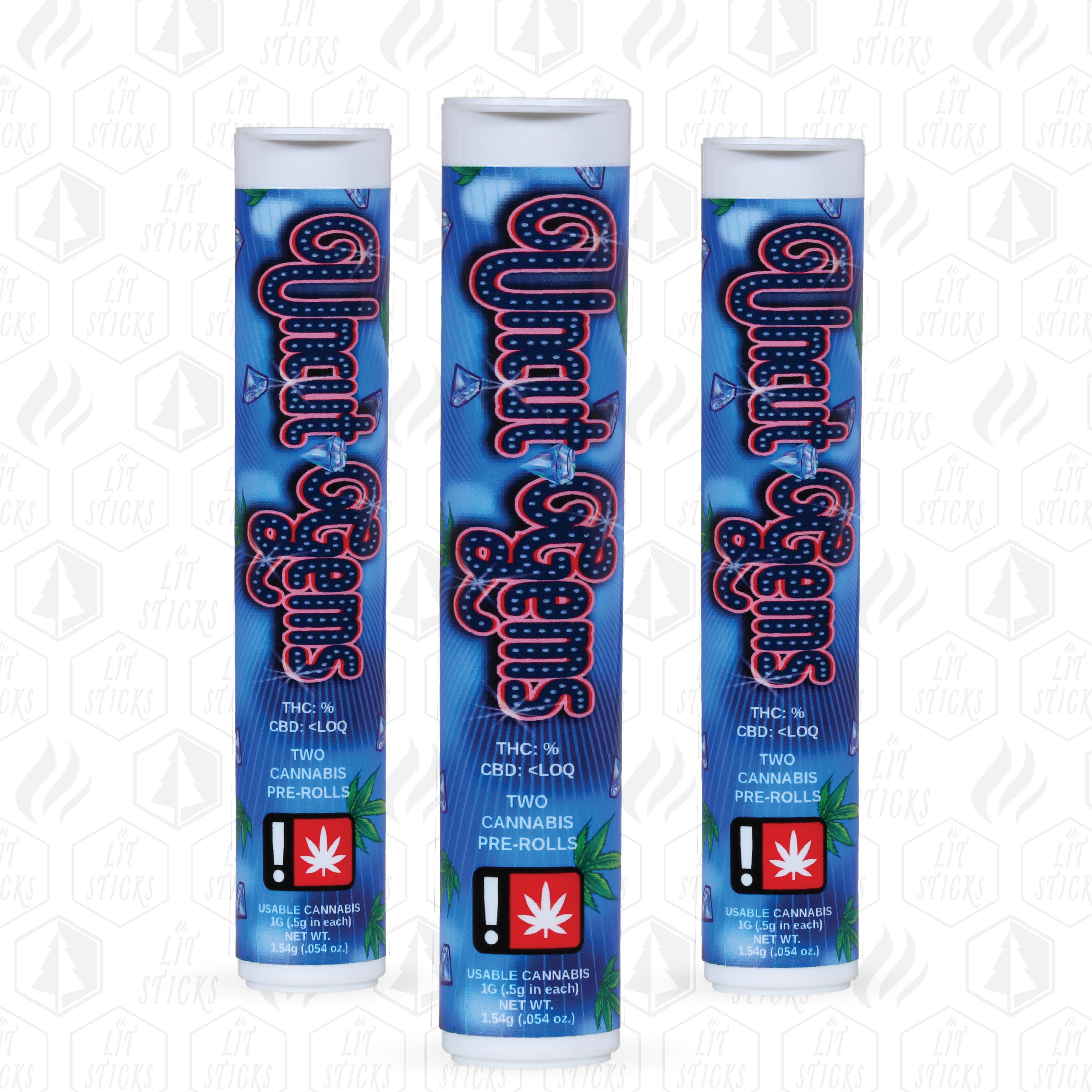 Photograph of product: PDX Organix - Uncut Gems (I) - Lit Sick Pre Roll 2x 0.5g