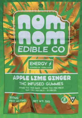 Photograph of product: Gummies - Nom Nom Healing - (200mg) - Apple Lime Ginger - Energy - (Oui'd)