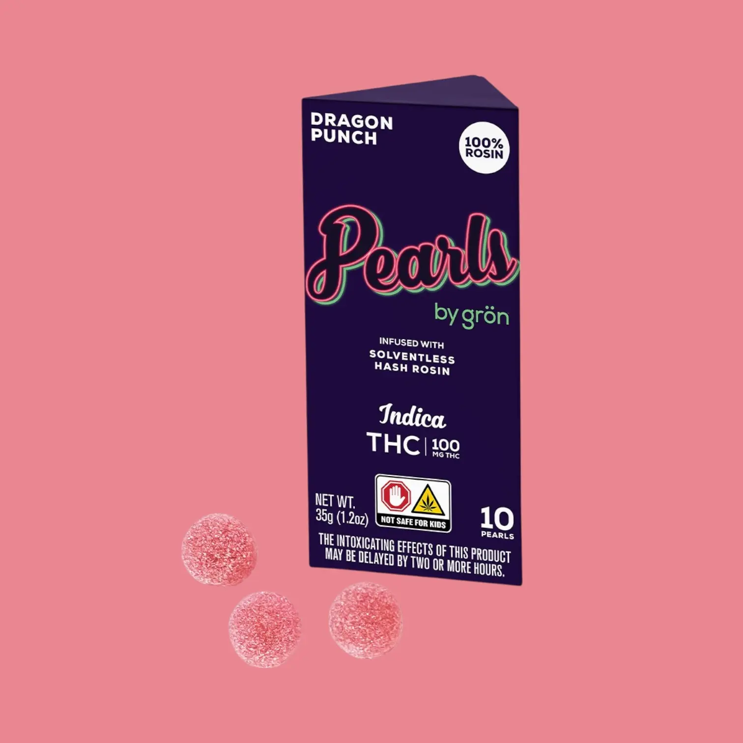 Photograph of product: Gron | Dragon Punch au chocolat Rosin Infused Pearls | 100mg TH-oui
