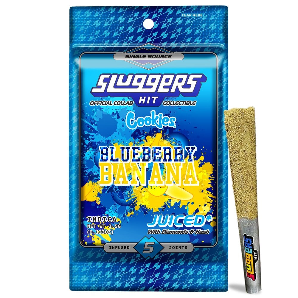 Photograph of product: Blueberry Banana 5pk Pre-Rolls Sluggers