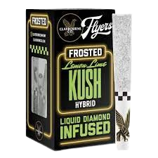Photograph of product: Claybourne Co. | Lemon Lime Kush  Diamond Frosted Flyers Pre-rolls | 2.5g
