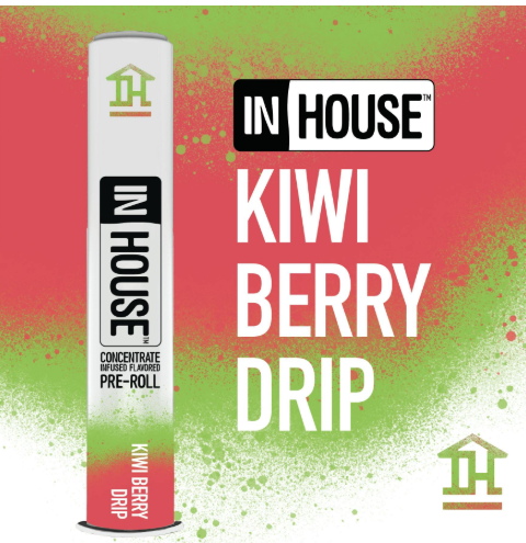 Photograph of product: In House Kiwi Berry Drip 0.75g Infused Preroll
