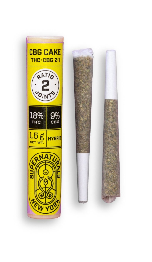 Photograph of Product: CBG Cake 2:1 | 2 Pack Pre roll Hybrid | Super Naturals