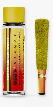 Photograph of product: MITTEN EXTRACTS | LEMON CHERRY GELATO | HYBRID | INFUSED PRE-ROLL | 1.25G | REC