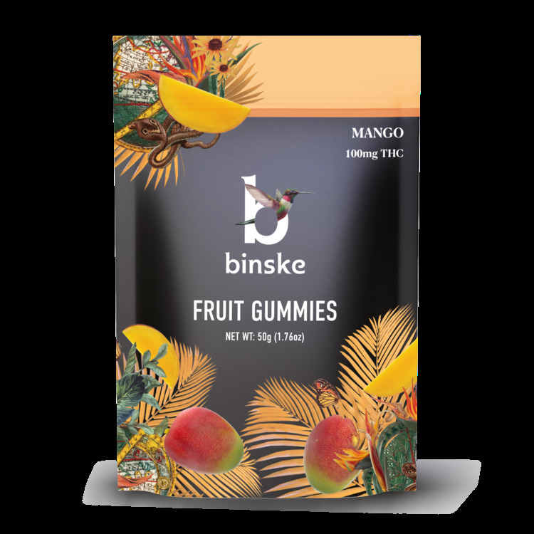 Photograph of product: Binske: Mango - Fruit Gummies 10pk 100mg