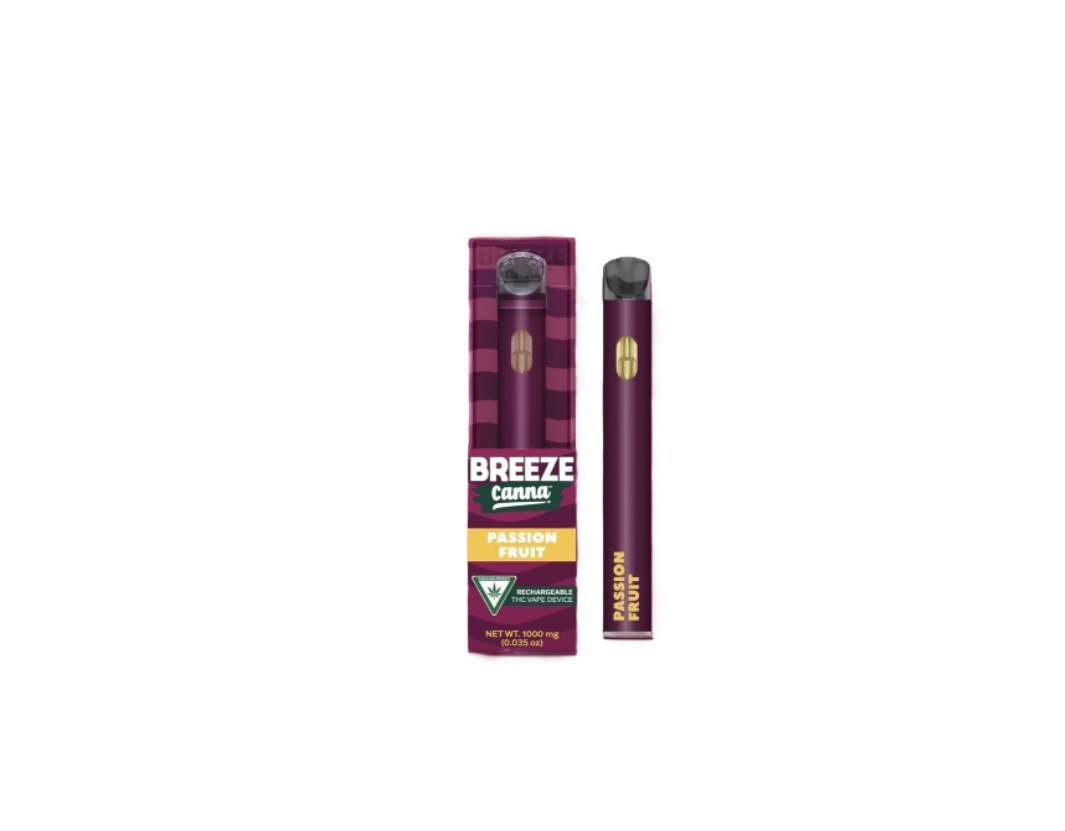 Photograph of product: Breeze Canna Passion Fruit Rechargeable Vape Rec