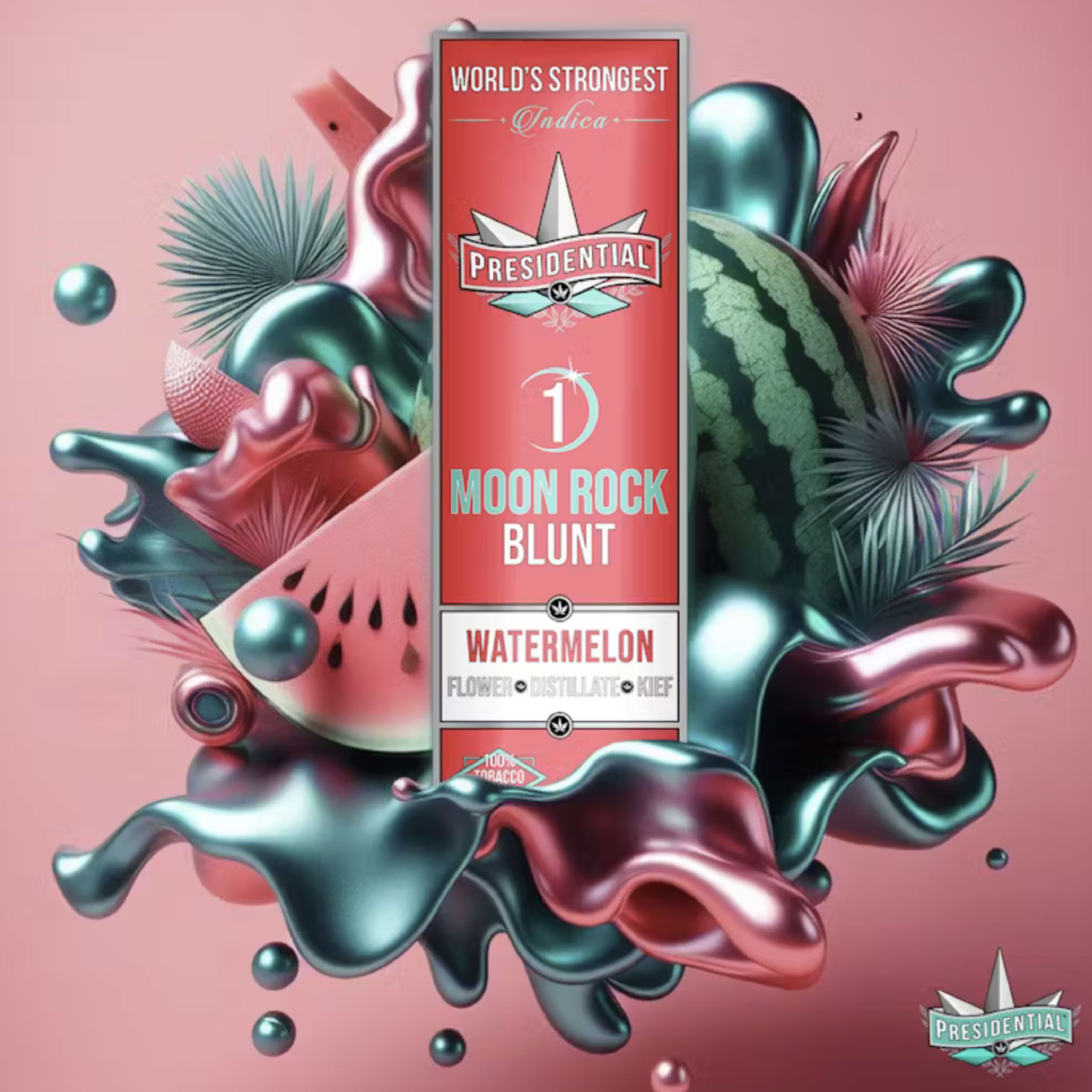 Photograph of product: PRESIDENTIAL | MOON ROCK BLUNT | WATERMELON | 1.5G