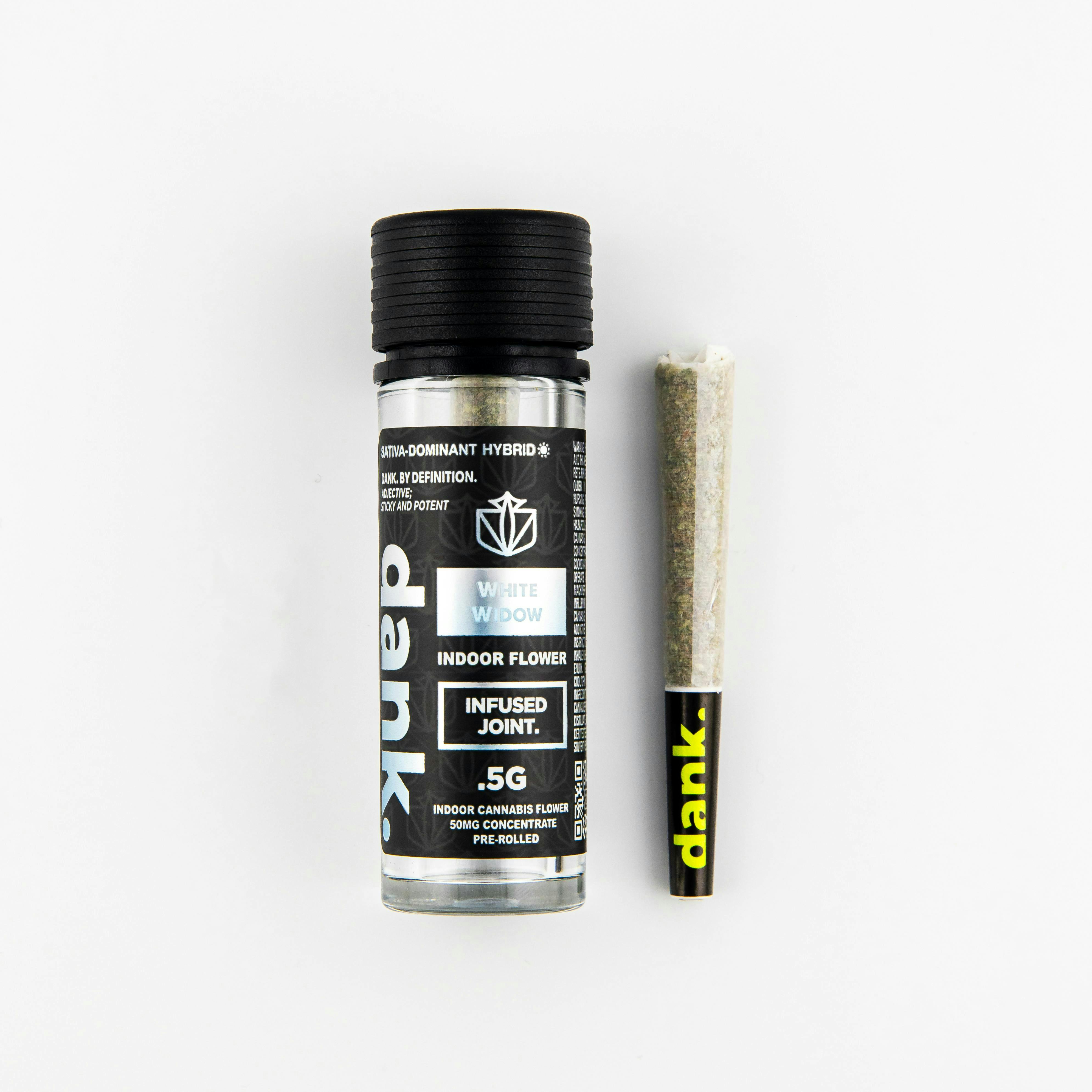 Photograph of product: Dank | White Widow | Infused Pre Roll | .6g
