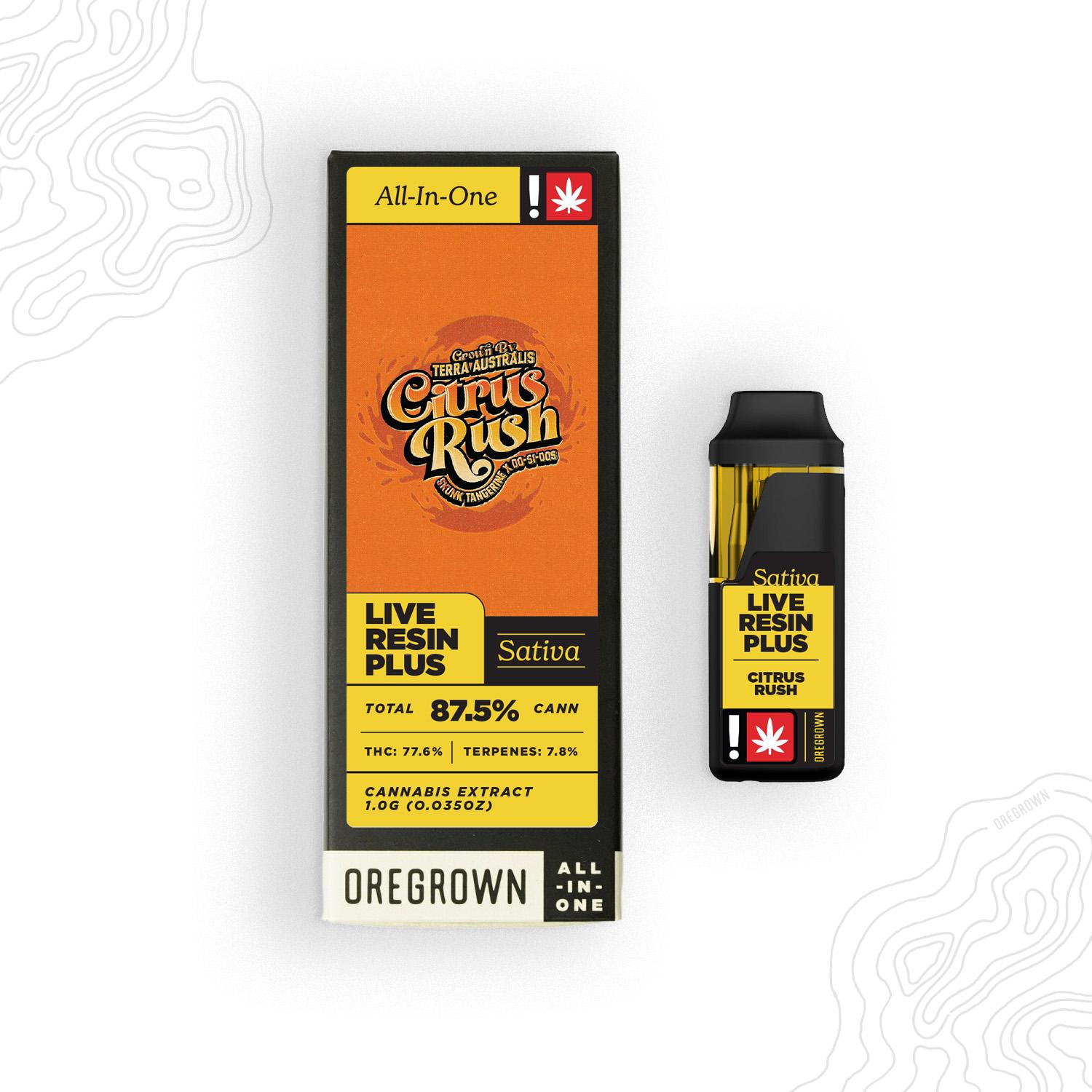 Photograph of product: Oregrown | Citrus Rush | Live Resin+ AiO