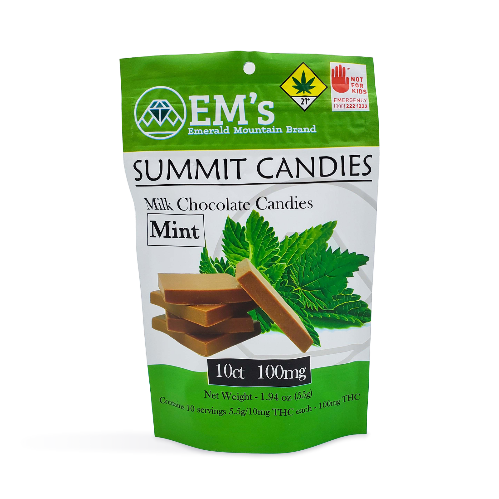 Photograph of product: Milk Chocolate Mint Candies 10-pack