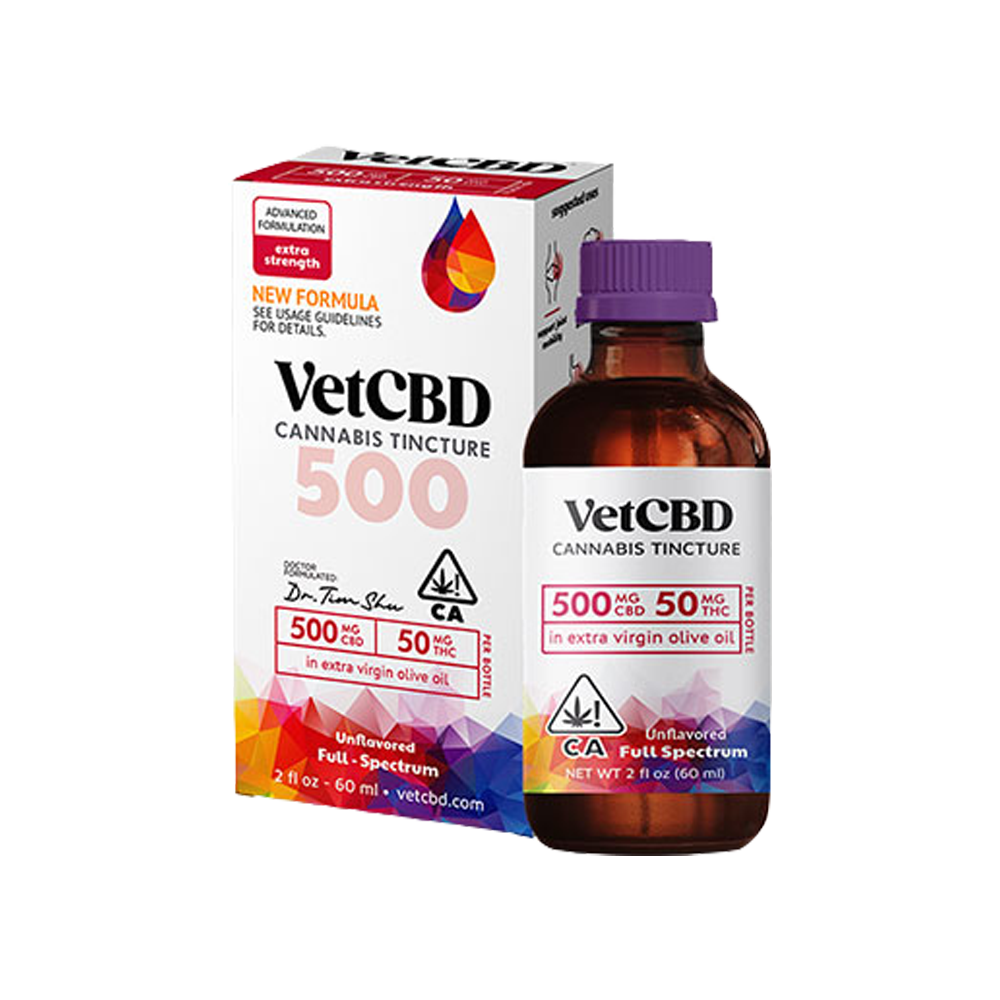 Photograph of product: 10:1 VetCBD Tincture (Extra Strength) - CBD:500mg TH-oui:50mg 2oz/60ml $103