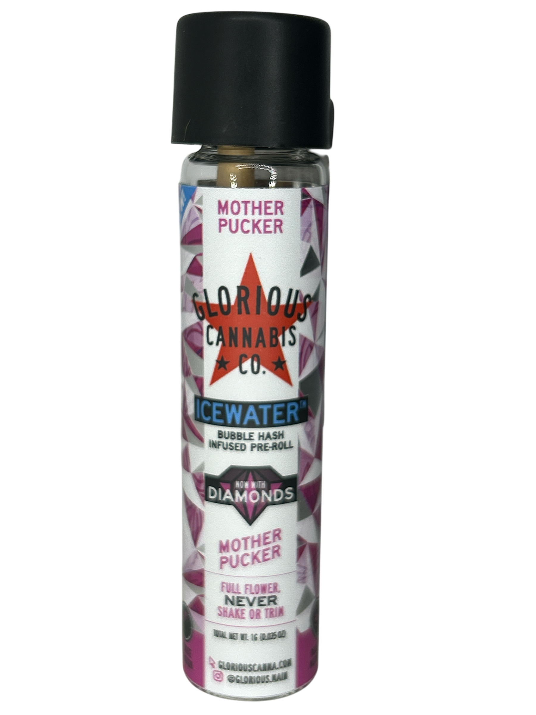 Photograph of Product: Mother Pucker | 1g Icewater Hash & Diamond Infused Preroll