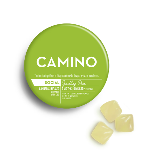 Photograph of product: Sparkling Pear (2:6 TH-oui:CBD) - 20pk/40mg (2mg TH-oui, 6mg CBD each)