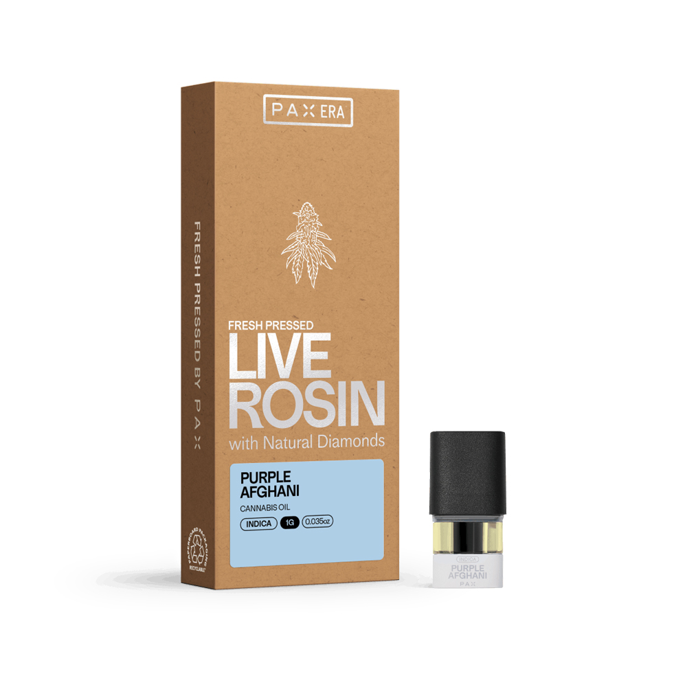 Photograph of product: PURPLE AFGHANI LIVE ROSIN PAX POD [1 G]