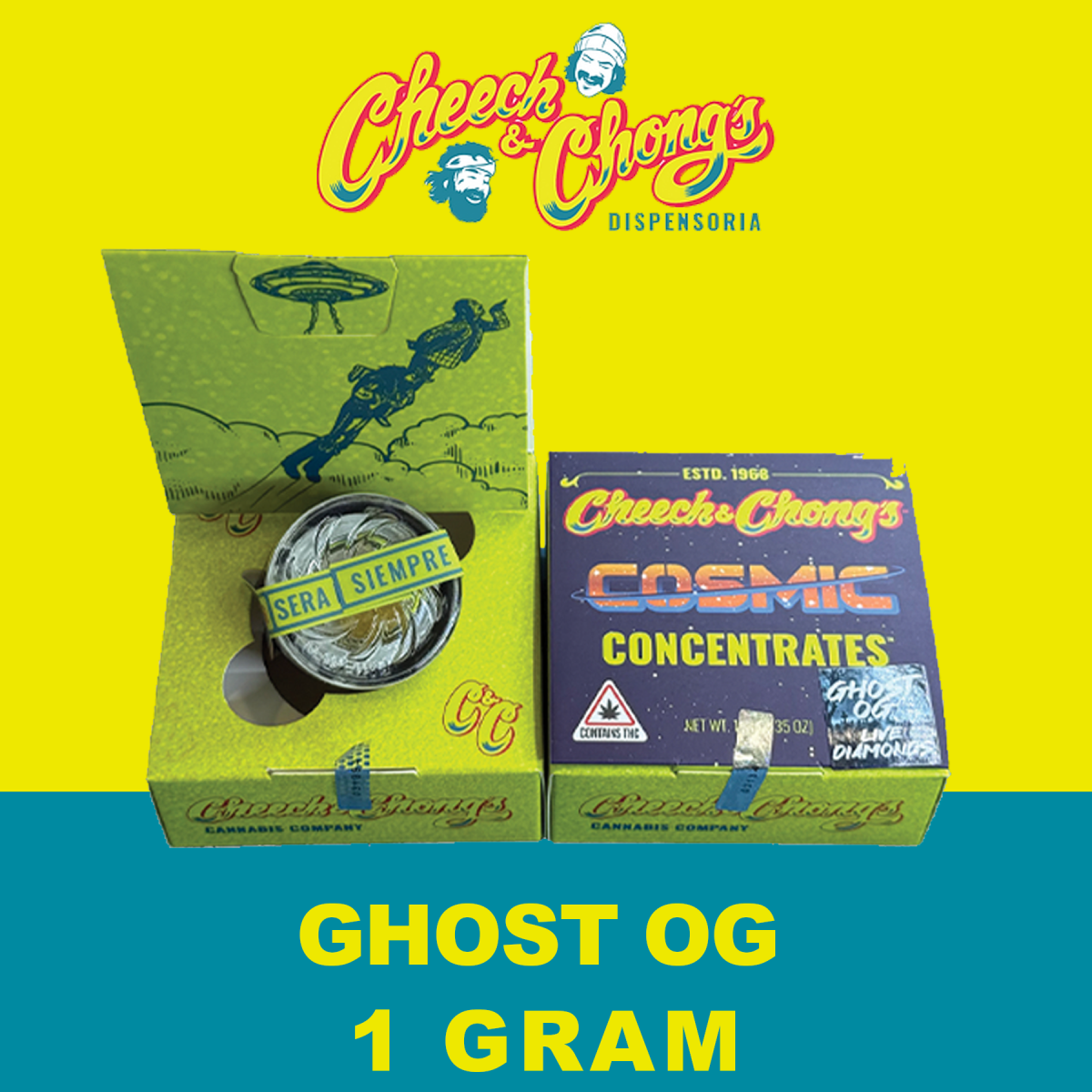 Photograph of product: Cheech & Chong's Cosmic Concentrates Ghost OG 1g Live Badder