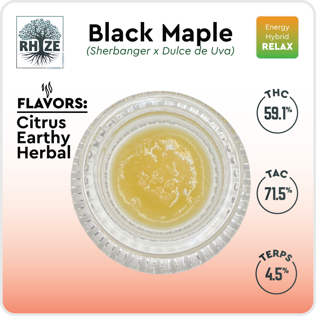 Photograph of product: Black Maple 1g Live Rosin