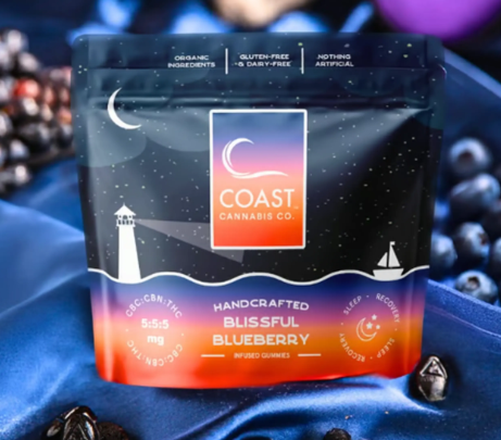 Photograph of product: Coast | Blissful Blueberry - 1:1:1 TH-oui:CBN:CBC | 20pk