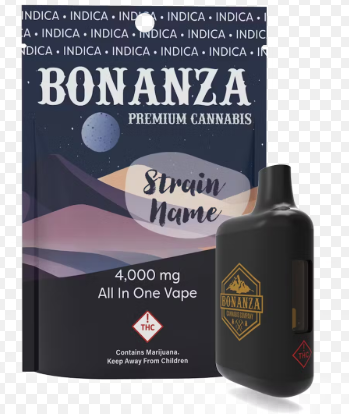 Photograph of product: Bonanza - AIO Disp - (I) Watermelon Kush - 4000mg