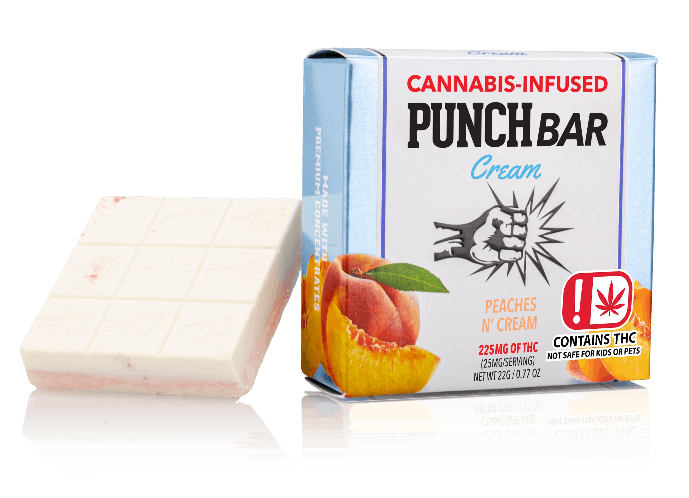Photograph of product: Punch Bar | Peaches n' Cream | 225mg