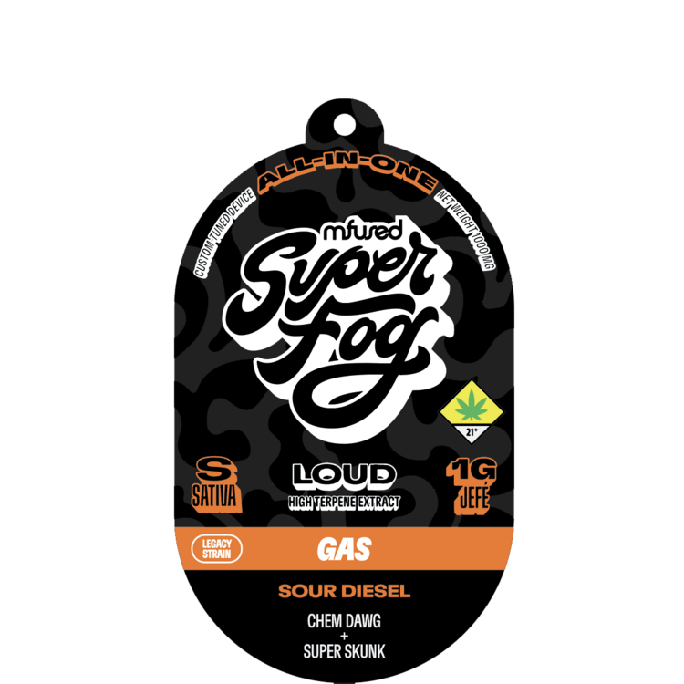 Photograph of product: Super Fog Loud Jef Sour Diesel Disposable VAPE