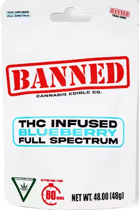 Photograph of product: BANNED | 200MG CLUSTERS | BLUEBERRY