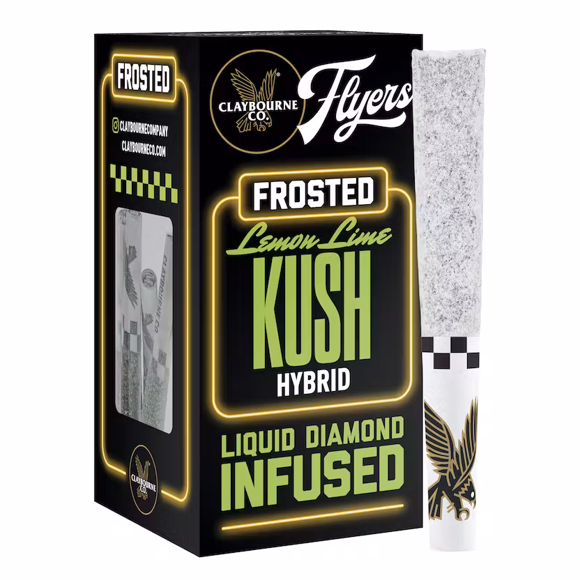 Photograph of product: LEMON LIME KUSH FROSTED 5 PACK INFUSED PRE ROLLS