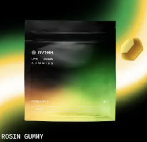 Photograph of product: Rythm Solventless Gummy-Pineapple 100mg/10pk