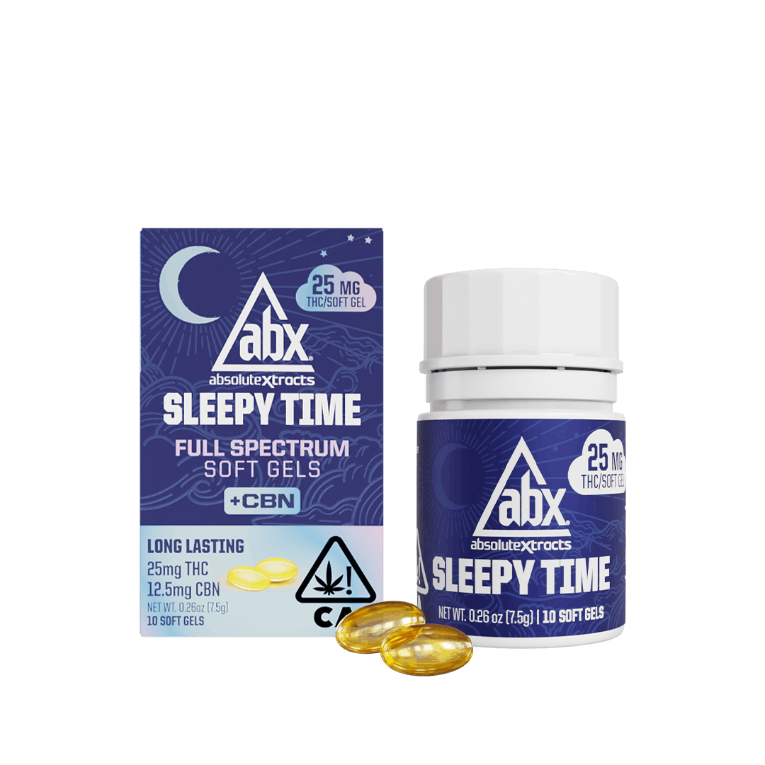 Photograph of product: ABX | Sleepy Time Soft Gels 25 MG | 250MG Edible