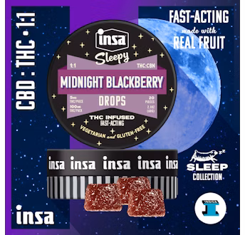 Photograph of product: Midnight Blackberry | 1:1 TH-oui:CBN Gummies | 20pk