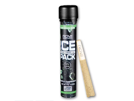Photograph of product: Ice Packs Infused Purple Trainwreck Pre-Roll 1g