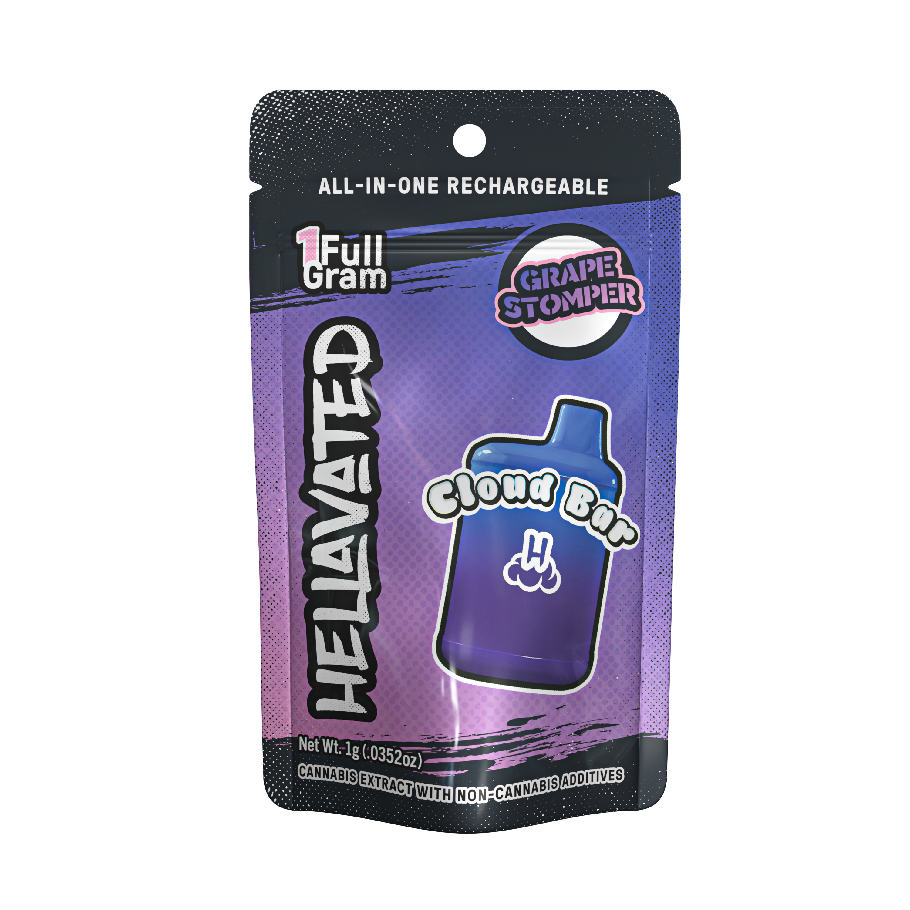 Photograph of product: Grape Stomper Cloud Bar Rechargeable Disposable | 1g