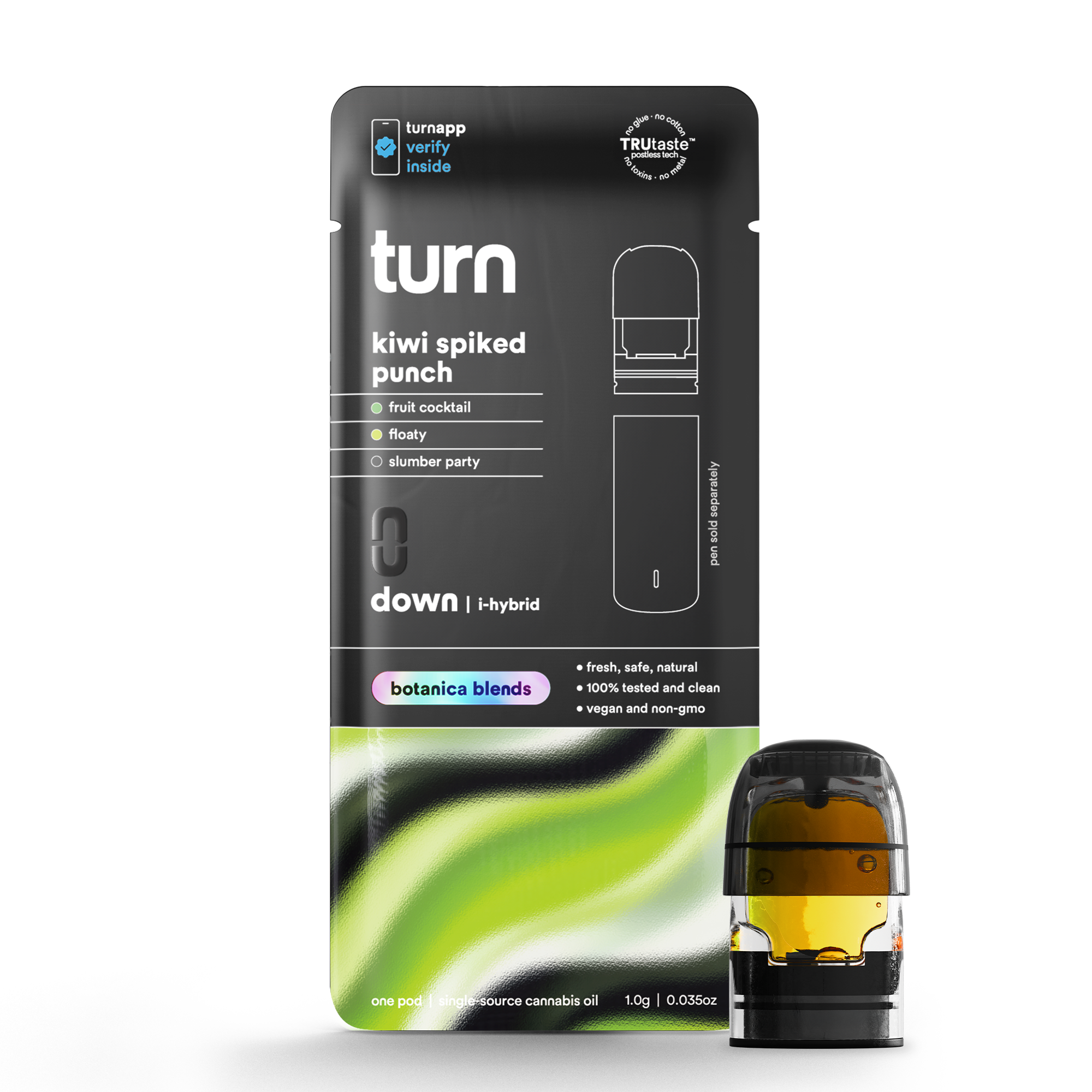 Photograph of product: TURN | KIWI SPIKED PUNCH | Oui'd | 1G POD