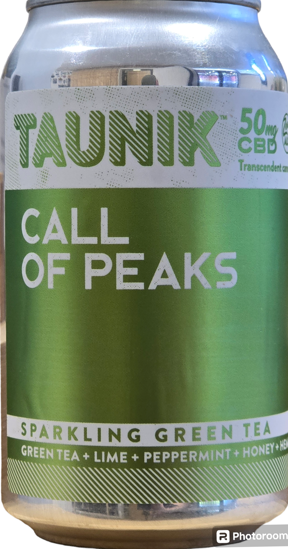 Photograph of product: TAUNIK - CBD Call Of Peaks 50MG CBD Sparkling Green Tea