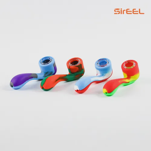 Photograph of product: 5.5" SirEEL Silicone Savant Hand Pipe w/ Glass Screen | Assorted Colors