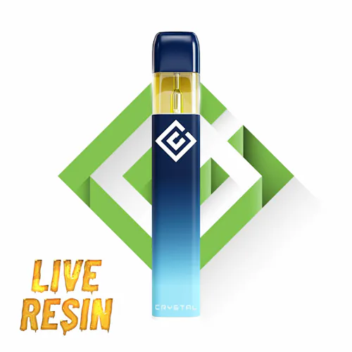 Photograph of product: Disposable Vape | Crystal Clear Blast | Booberry Cookies | Live Resin | 1g