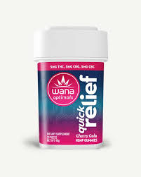 Photograph of product: WANA | QUICK RELIEF CHERRY COLA GUMMIES | 5mg 20pk