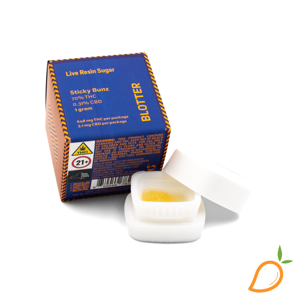 Photograph of product: 1g Sticky Bunz Live Resin Sugar Blotter