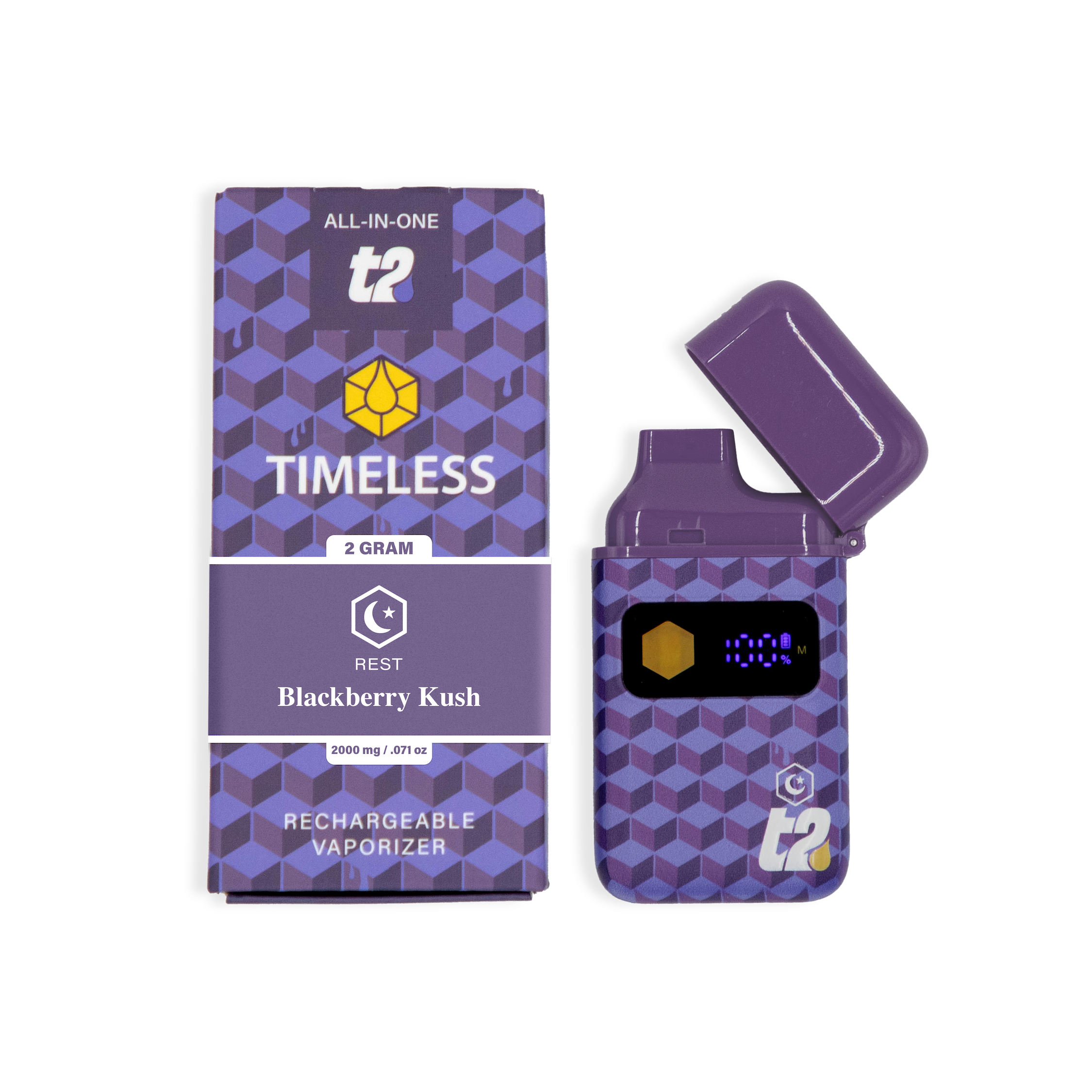 Photograph of product: Blackberry Kush Rest AIO Cartridge | 2G