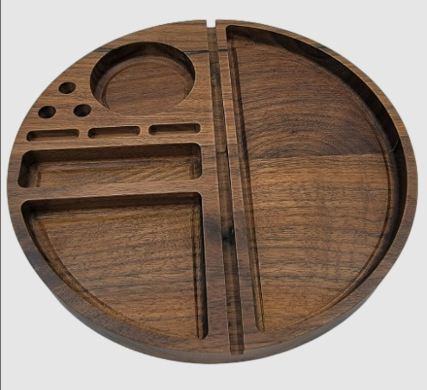 Photograph of product: 8.5" Wood Rolling and Dab Organizing Tray