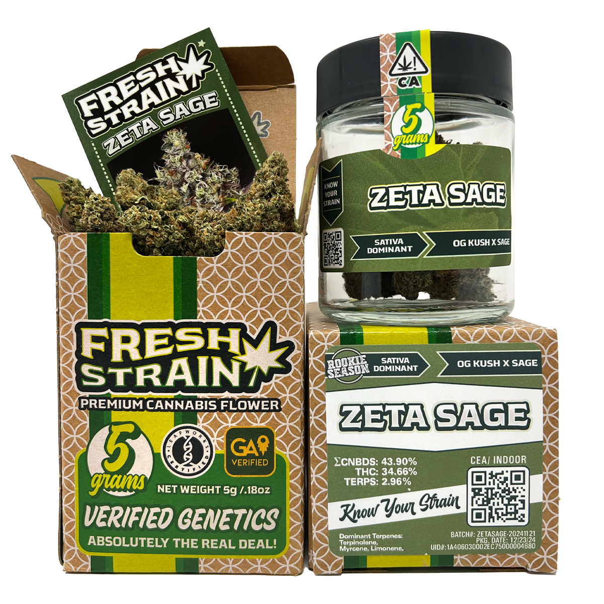 Photograph of product: Fresh Strain - 5g Premium Flower - Zeta Sage