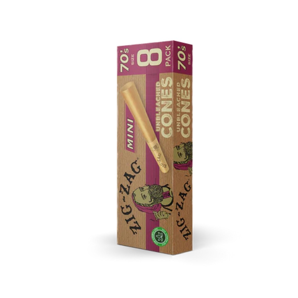 Photograph of product: (Zig Zag) Unbleached Cone 70mm Minis | 8pk
