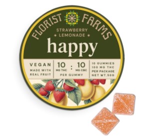 Photograph of product: Florist Farms | Strawberry Lemonade | Happy | Oui'd | Gummies | 100mg